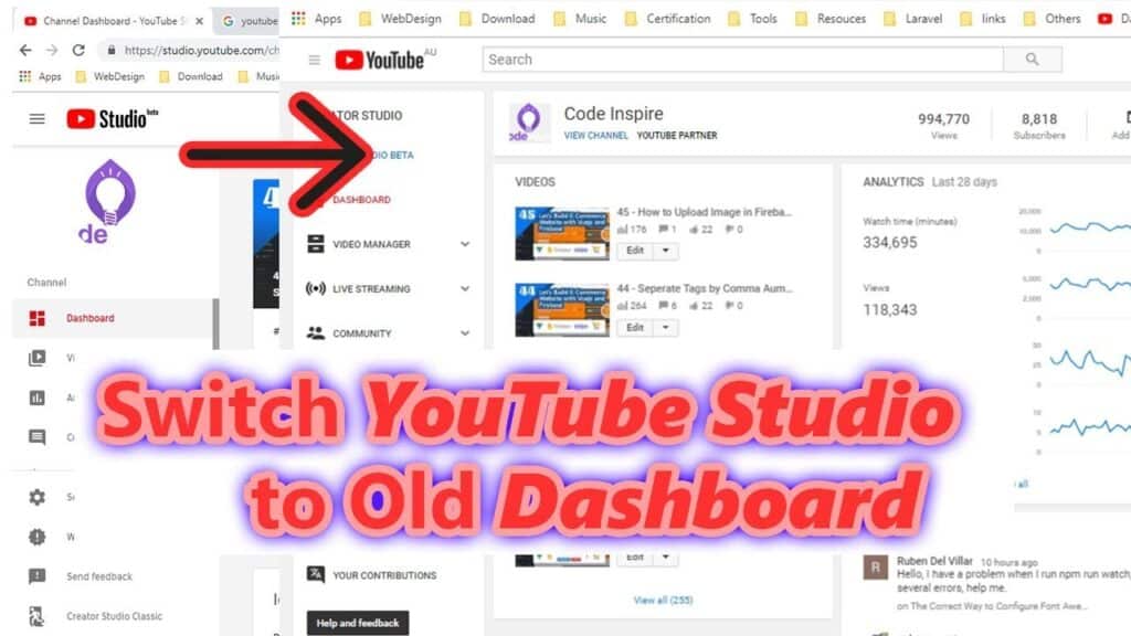 How to navigate the YouTube dashboard